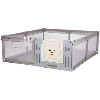 Tarc de joaca Chipolino Amico 200x180 cm cu usa beige HUBKOIAM0252BE