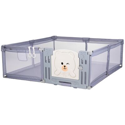 Tarc de joaca Chipolino Amico 200x180 cm cu usa grey HUBKOIAM0251GY