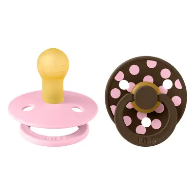 Bibs - set 2 suzete colour studio collection polka dots, tetina rotunda, 6 luni+-baby pink/mocha bbb12034102