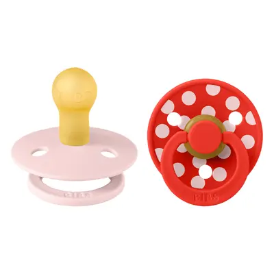 Bibs - set 2 suzete colour studio collection polka dots, tetina rotunda, 6 luni+-blossom/candy apple bbb12034103