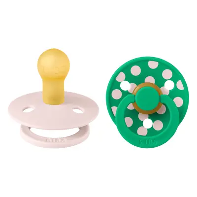 Bibs - set 2 suzete colour studio collection polka dots, tetina rotunda, 6 luni+-petal/cactus bbb12034106