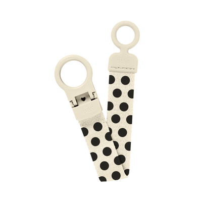 Bibs - lantisor clip loop pentru suzeta, studio collection polka dots, ivory black bbb950134216