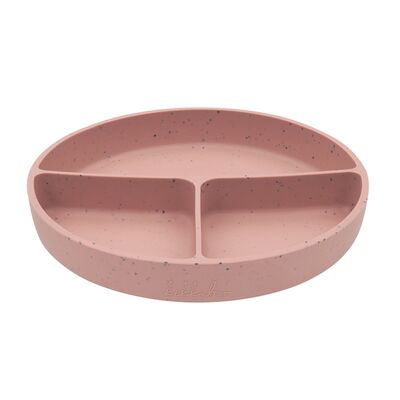 Farfurie compartimentata cu baza cu ventuza pentru bebelusi 600 ml, Blush