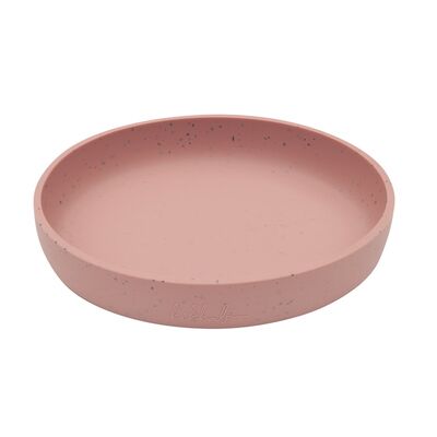 Farfurie pentru bebelusi din silicon alimentar 400ml, Platinum Sage Blush