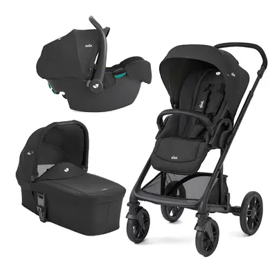 Joie - carucior pentru copii multifunctional 3 in 1 chrome 2 raven  (carucior chrome 2 raven + landou chrome raven+ scoica i-snug raven) bbbt1201jarvn000