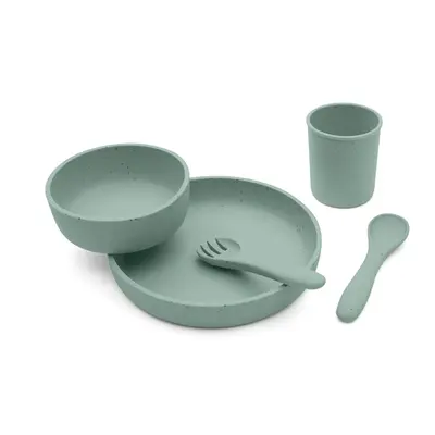 Set complet din silicon pentru mesele bebelusului, 5 piese, Platinum Sage Green