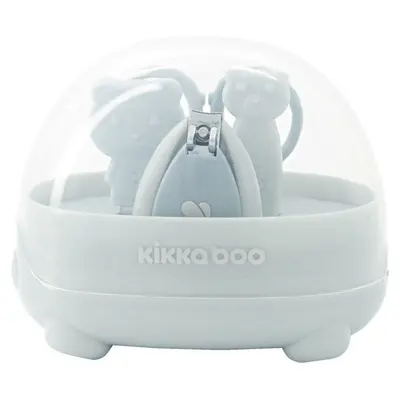 Set de manichiura pentru bebelusi, foarfeca, unghiera, pila si cleste, Bear Blue