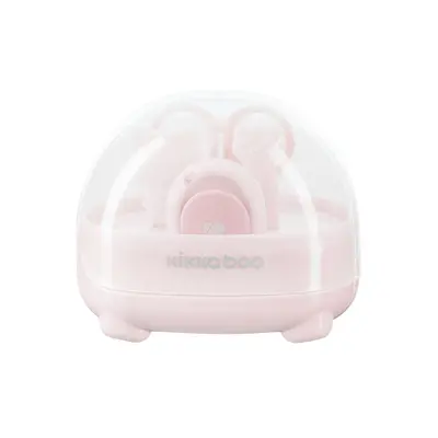 Set de manichiura pentru bebelusi, foarfeca, unghiera, pila si cleste, Bear Pink