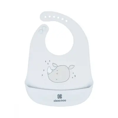 Baveta din silicon moale cu buzunar pentru bebelusi si copii, Blue