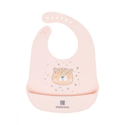 Baveta din silicon moale cu buzunar pentru bebelusi si copii, Pink