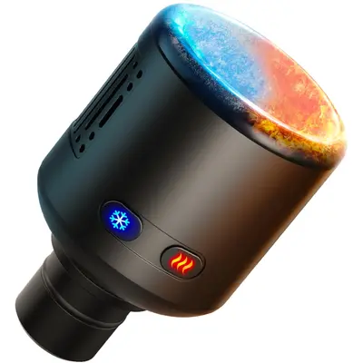 Cap de Masaj Premium cu &icirc;ncălzire și Răcire Activa, Compatibil cu Pistoalele de Masaj Suporto, Terapie termica, 4 Niveluri de temperatura, Baterie 900 mAh, Negru SPTCPM02IR