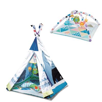 Cort de joaca cu salteluta de activitati 2in1 Adventure Boy