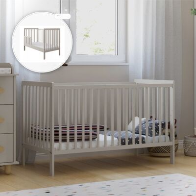 Patut 2 In 1 Lumi Casmir 120x60 Cm Din Lemn, 3 Niveluri Somiera, Trepte Detasabile + Bariera Transformare Pjblumibc-n