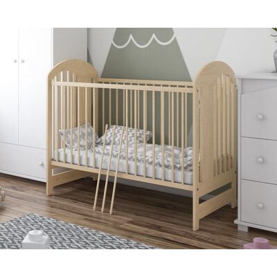 Patut Din Lemn Pentru Copii Tymon Natur 120a 60 Cm Somiera Reglabila    3 Bare Laterale Detasabile    Design Modern    0,  4 Ani Pjbtymon_n