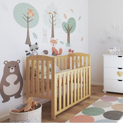 Patut Din Lemn Tobi Natural 100a 50 Cm Laterala Culisanta    Roti Cu Blocare    Protectie Silicon Pentru Dentitie    En 716-1 Pjbtobi_n