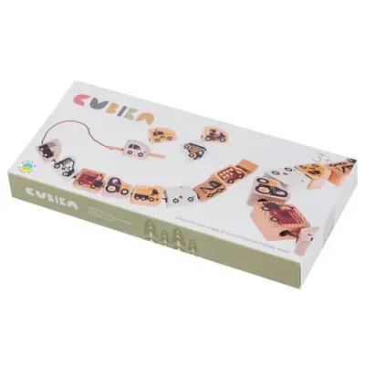 Joc de Indemanare din lemn, Cubika, Masinute Zburatoare - Pastel