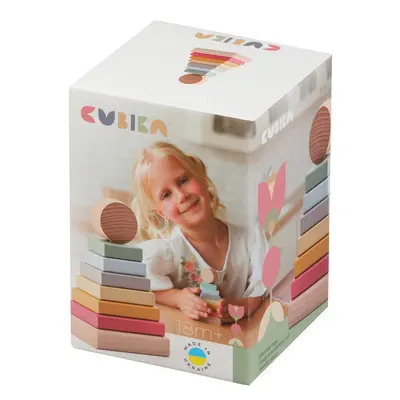 Jucarie din lemn, Cubika, Piramida 4 - Pastel