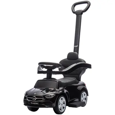 Masinuta de impins Chipolino Mercedes Benz C-Class cu maner black HUBROCMB02503BK