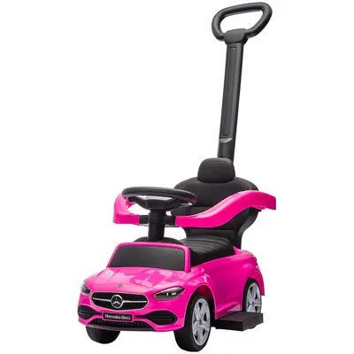Masinuta de impins Chipolino Mercedes Benz C-Class cu maner pink HUBROCMB02505PI