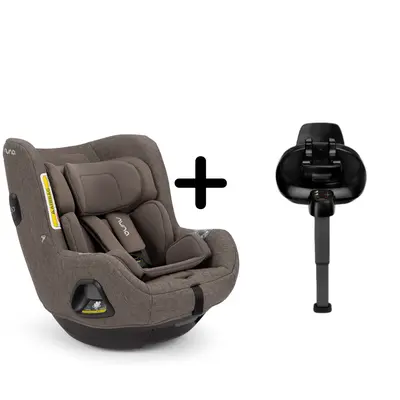 Nuna - set scaun auto rotativ i-size todl next chestnut, 40-105 cm + baza isofix base next i-size pentru todl next, testat adac bbbcs14910cheglset