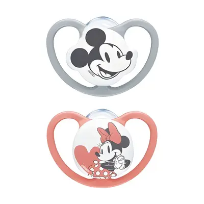 Suzeta NUK Space Disney Mickey Daisy Silicon M3 18-36 luni, Set 2 bucati