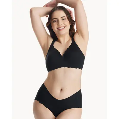 Sutien alaptare floral fara cusaturi cu sustinere Momcozy YN46 Black M