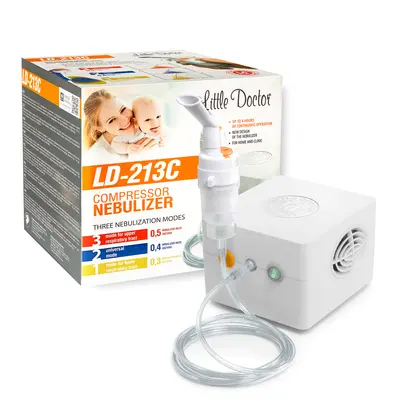 Aparat aerosoli Little Doctor LD-213C, nebulizator cu compresor, 3 moduri de nebulizare, pentru uz casnic si profesional, Alb BITld213c