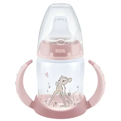 Biberon Nuk First Choice PP 150 ml, Control Temperatura, Tetina Invatare Silicon 6-18 luni, Disney Bambi
