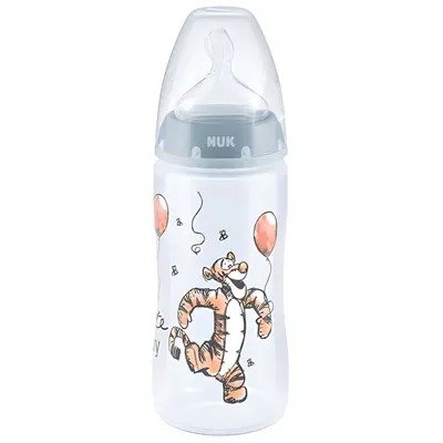 Biberon Nuk First Choice PP 300 ml, Control Temperatura, Tetina Silicon M 0-6 luni, Tigru