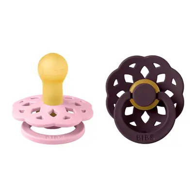 Bibs - set 2 suzete boheme latex, tetina rotunda, 6 luni +-baby pink/plum bbb240246