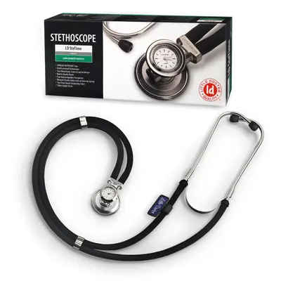 Stetoscop Little Doctor LD SteTime cu ceas, 2 tuburi, lungime tub 56cm, Negru Inox BITstetime