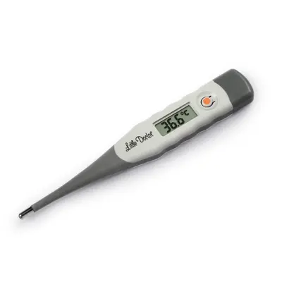 Termometru digital Little Doctor LD 302, indicator sonor, rezistent la apa, flexibil, Display LCD, Gri Alb BITld302