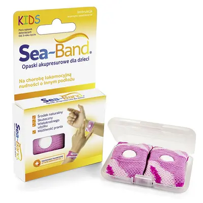 Set 2 bratari de presopunctura Sea-Band, contra starii de greata si raului de masina, pentru copii, Roz BITseabandcopiiroz