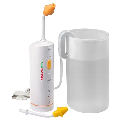 Irigator nazal Little Doctor Aquarin LD-N1, 3 niveluri de presiune, pentru copii si adulti, capacitate 900 ml, incarcare USB, Alb BITLD-N1