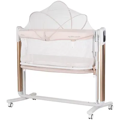 Leagan electric si patut pentru copii Chipolino Ultima cu laterala culisanta beige HUBKOUL02501BEJ