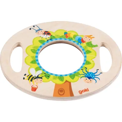 Lupa din lemn si plastic 18x15 cm, cu manere, pentru copii mici - okegoki62880