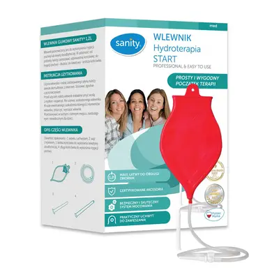 Set enteroclisma Sanity Hydroterapia Start pentru irigare vaginala si intestinala, capacitate 1.2 l, Rosu BIThydroterapiastart