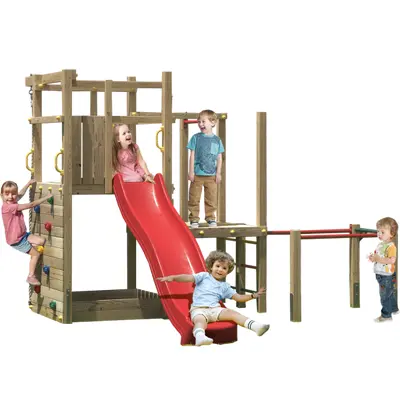 Complex de joaca din lemn fungoo&reg; fungoo climbing star 4 08740pk (natur) - okefu08740pk