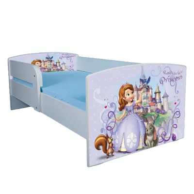 Pat pentru copii 2-12 ani Printesa Sofia, Cu Protectie fara Saltea Ptv3924FS