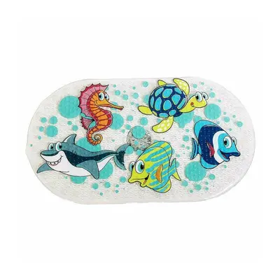 Covoras de baie, FreeON, Antialunecare, Cu ventuze, 69x39 cm, Oval, Ocean BYN81873