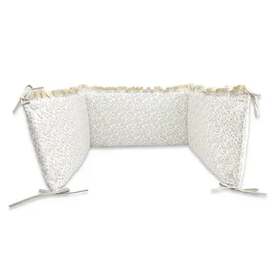 Aparatoare pentru patut, MimiNu, Premium, Cu volanase si dantela, Din bumbac certificat Oeko Tex Standard 100, 180x30 cm, Cu panglici, Meadow BYN6426972031257