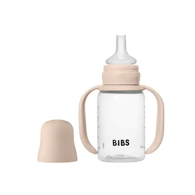 Bibs - set biberon tip sippy cup pp 150 ml cu cioc din silicon și sistem antipicurare, blush bbb50211244