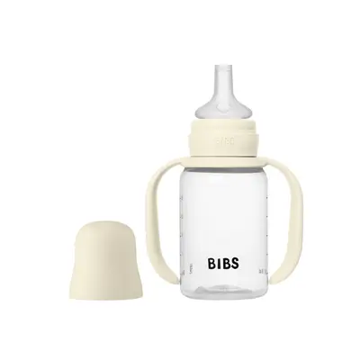 Bibs - set biberon tip sippy cup pp 150 ml cu cioc din silicon și sistem antipicurare, ivory bbb50211216
