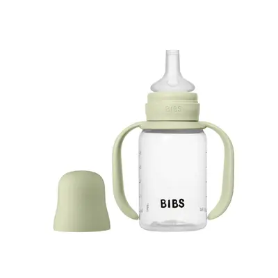 Bibs - set biberon tip sippy cup pp 150 ml cu cioc din silicon și sistem antipicurare, sage bbb50211250