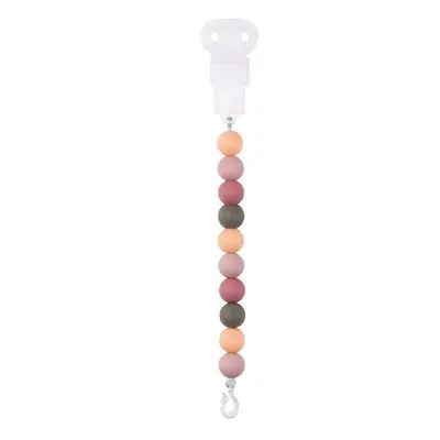 Clema pentru suzeta, Nattou, 100% silicon fara BPA, Cu sistem de prindere la suzeta, Cu margele, 30x7x18 cm, Roz BYN877350