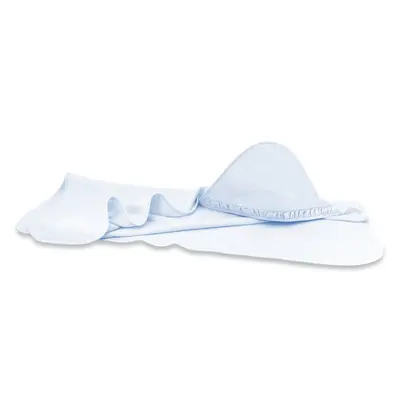 Prosop cu gluga, MimiNu, Mare, Cu volanas, Dimensiune 100x100 cm, Din bumbac si thermo fleece, Materiale certificate Oeko Tex Standard 100, Colectia Royal, Blue BYN6426972030908