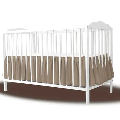 Volanas pentru saltea de patut, MimiNu, 120x60 cm, Din bumbac certificat Oeko Tex Standard 100, Colectia Royal, Mocha BYN6426972031028