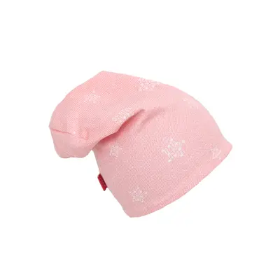 Caciula Stars in your eyes - Pink, cu bordura, in strat dublu, din bumbac, 46-48 cm KDECDB1836STEYEP