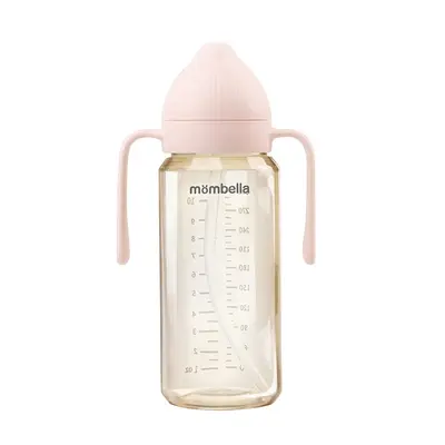 Biberon Anti-colici Mombella PPSU, 300 ml, cu Tetină Silicon L - Flux Rapid  (6-9 Luni) - Old Rose KRTM01836