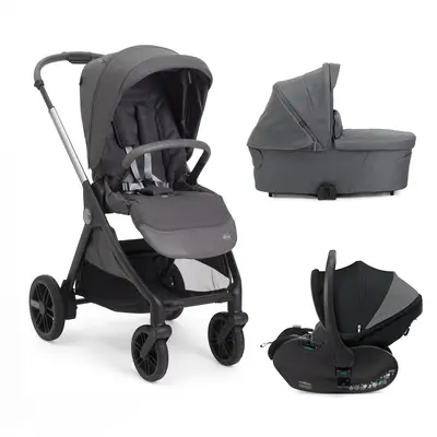 Carucior copii 3 in 1 Chicco Bellagio 2, Black Satin (negru), First Seat Recline, 0luni+ CHC8718345+8713745+8710045-8
